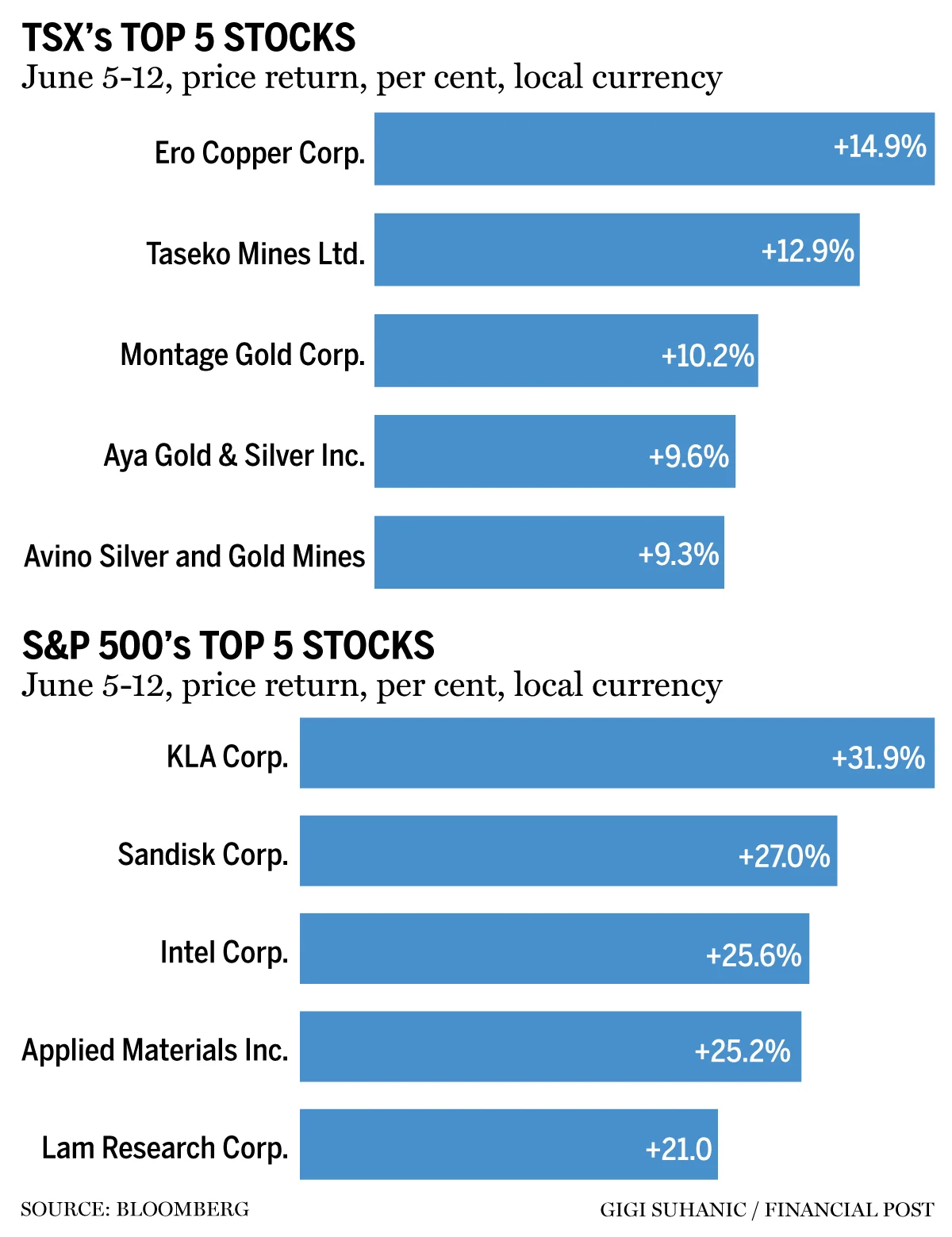 TSX top stocks 